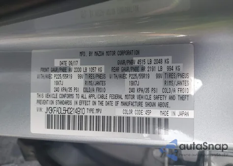 2017 Mazda Cx-5 Grand Touring from USA, damaged, VIN JM3KFADL5H0214910